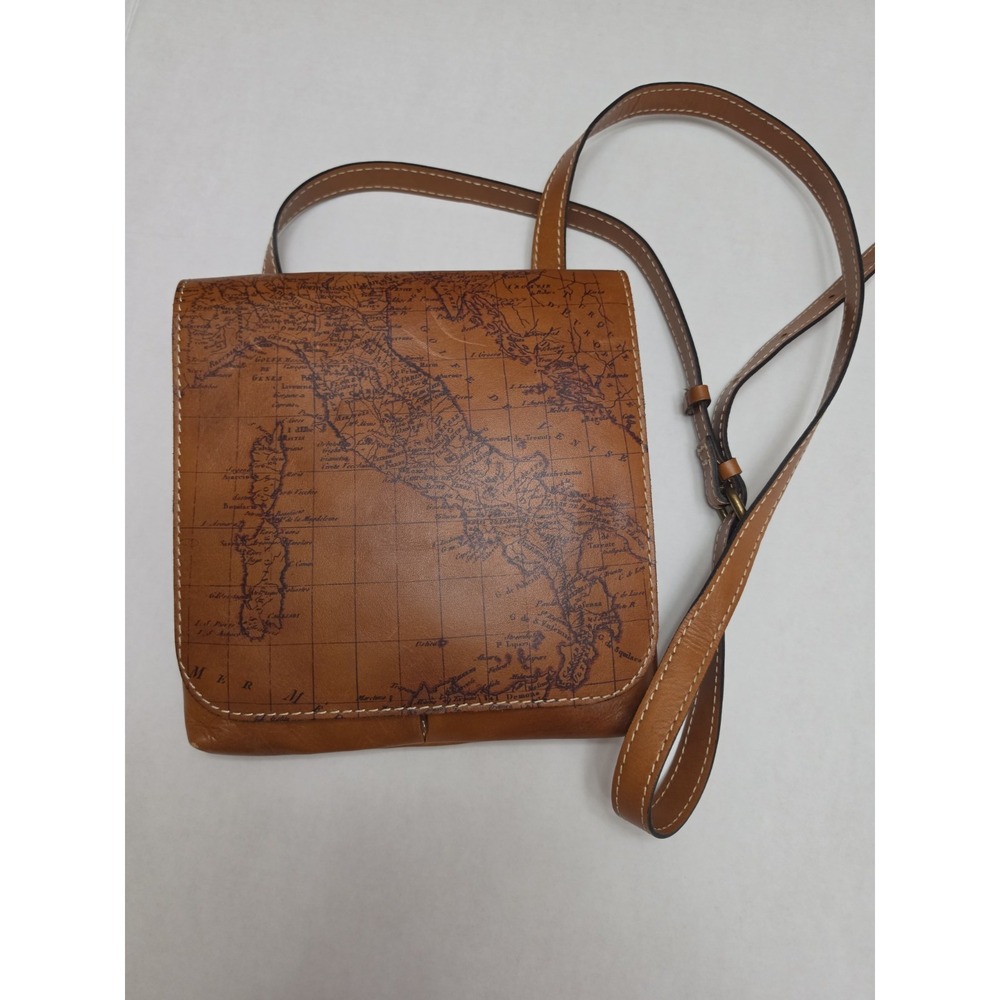 Patricia Nash Italy Map Crossbody Bag Signature Map Print Flawed AS IS &Passport